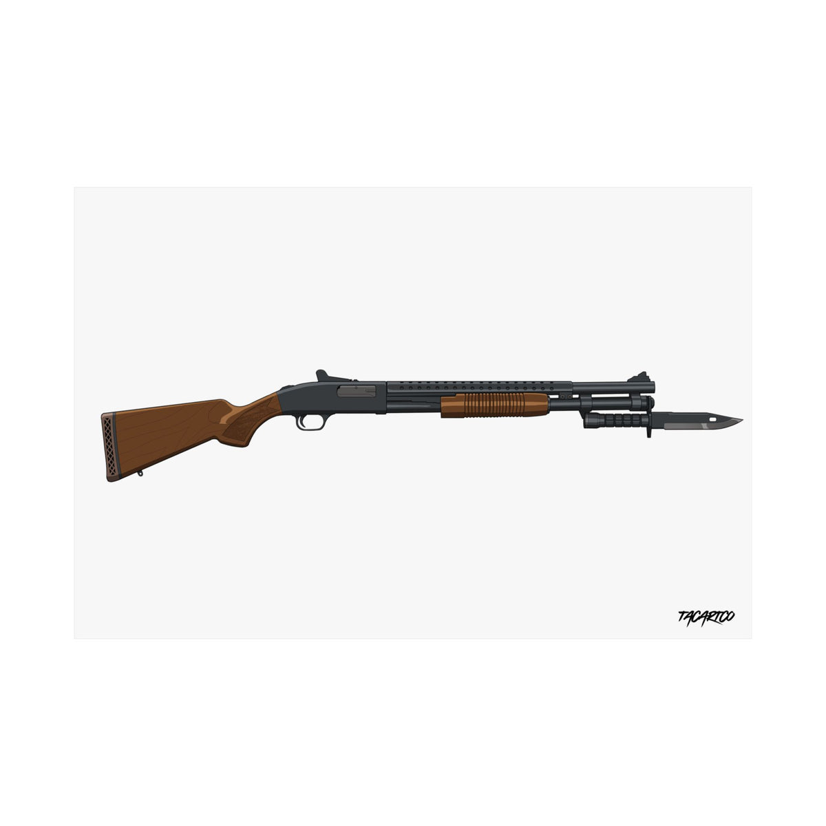 Mossberg 590A1 Retrograde - Matte Poster (White Background)