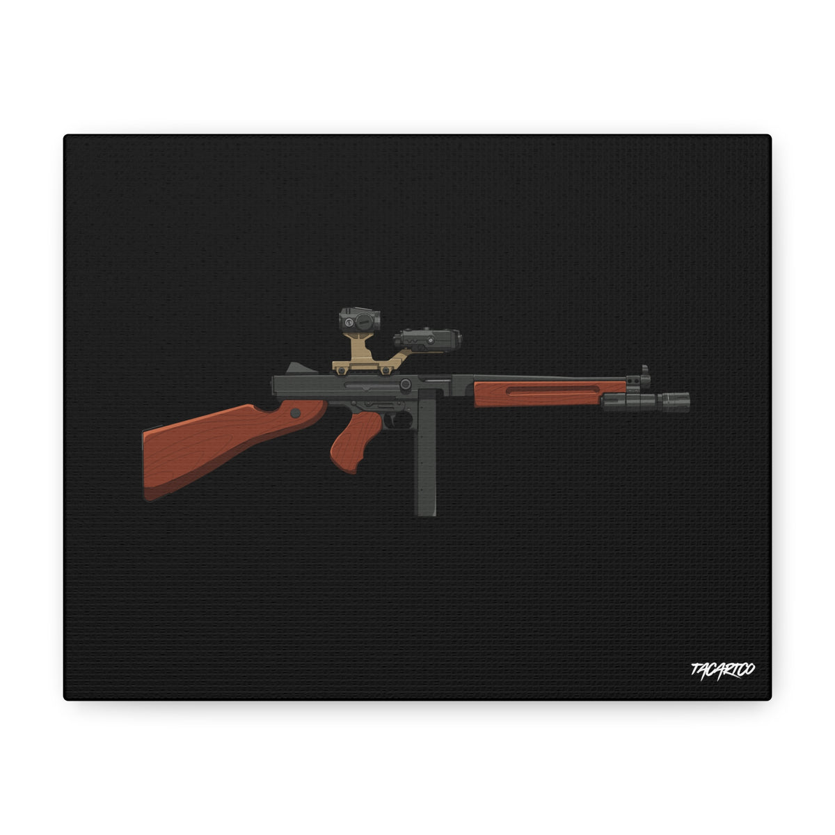 Modernized Thompson - Canvas Print (Black Background)