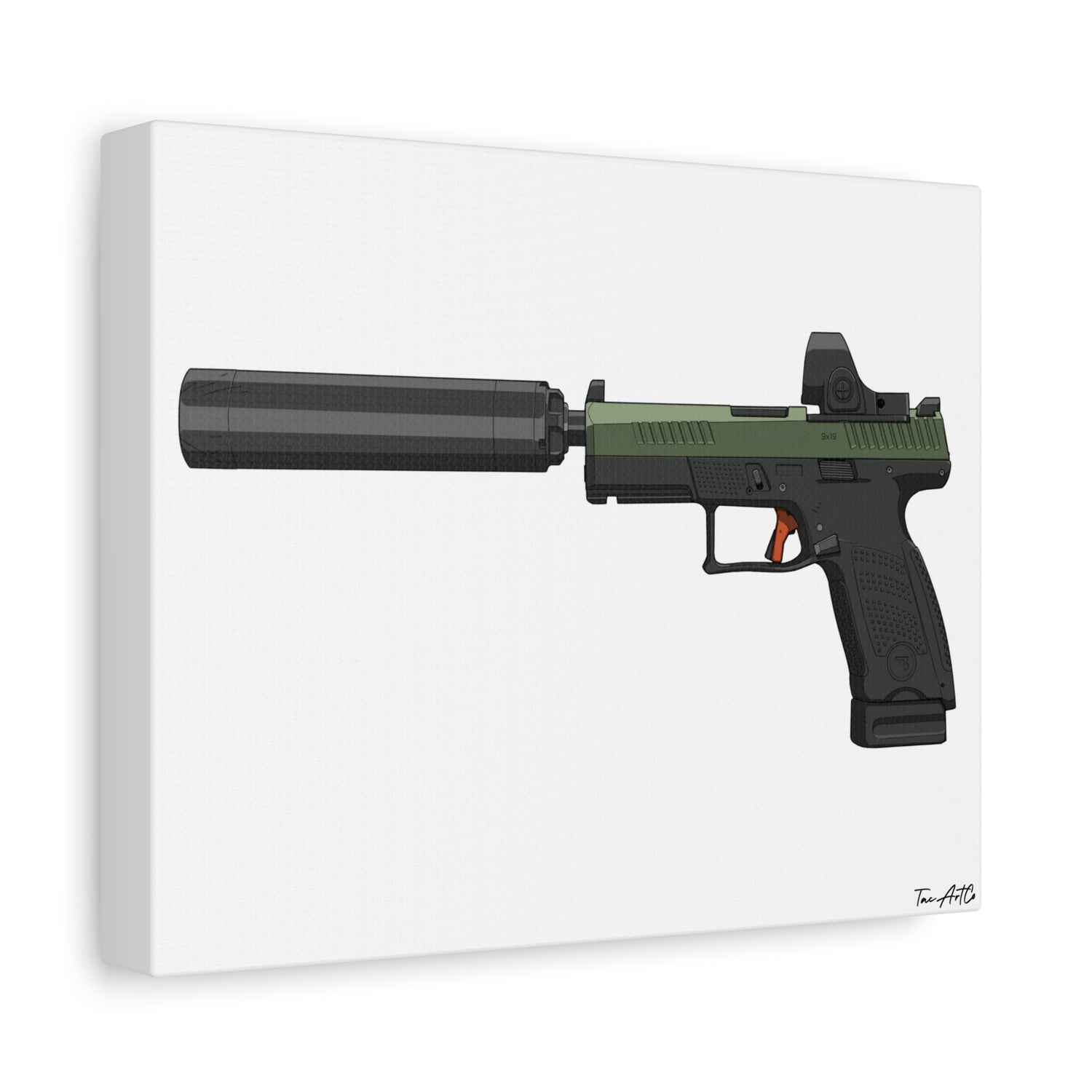 CZ P-10 C Suppressed w/SRO – Canvas Print