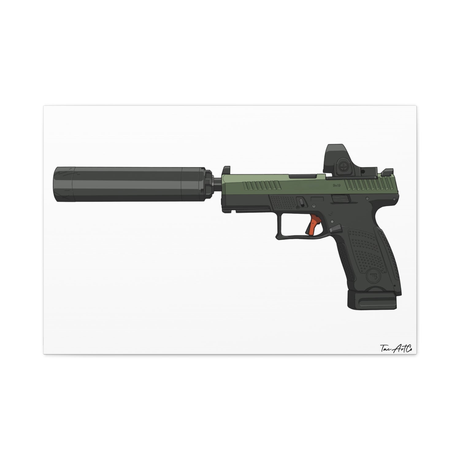 CZ P-10 C Suppressed w/SRO – Canvas Print