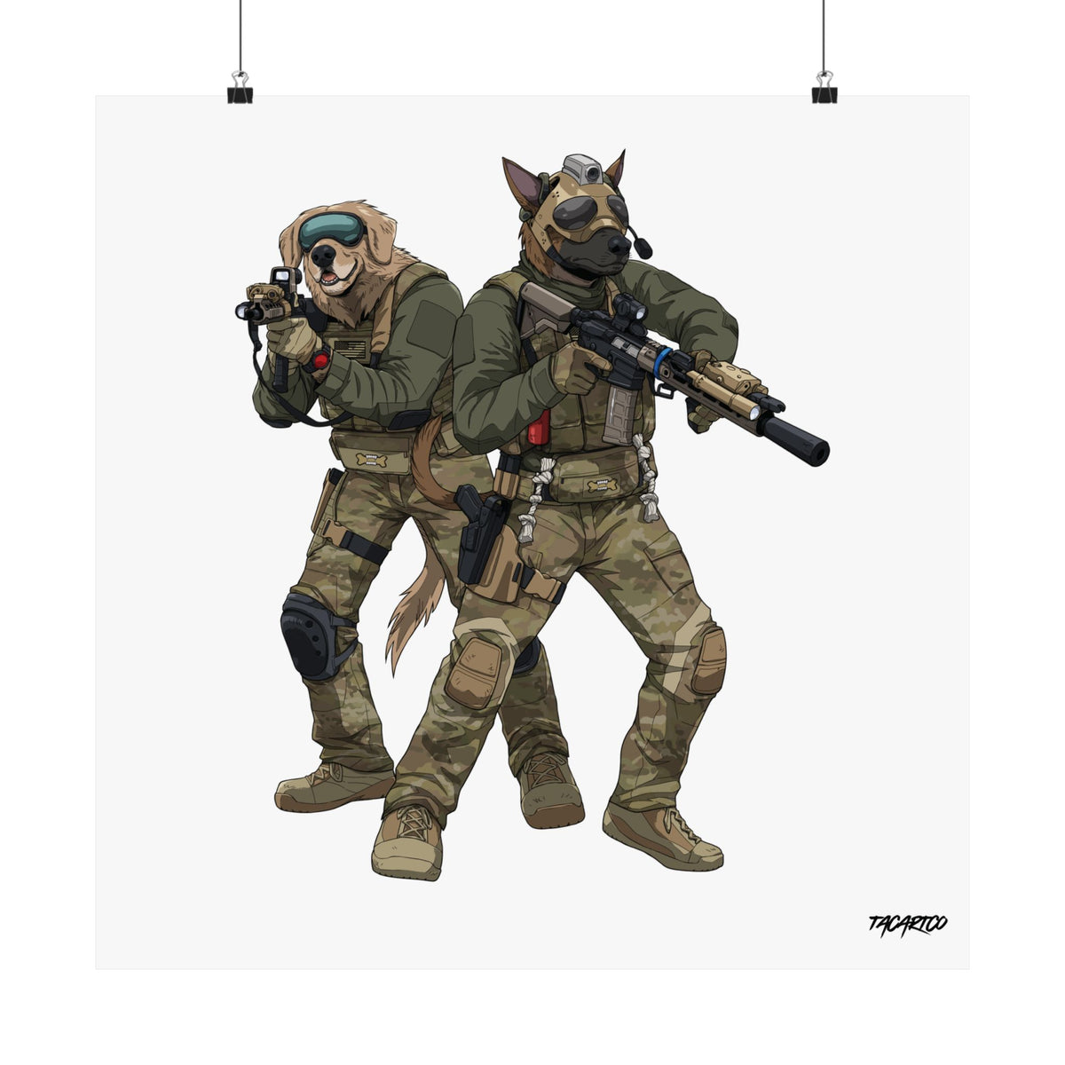 Assault Dogs - Matte Poster (White Background)