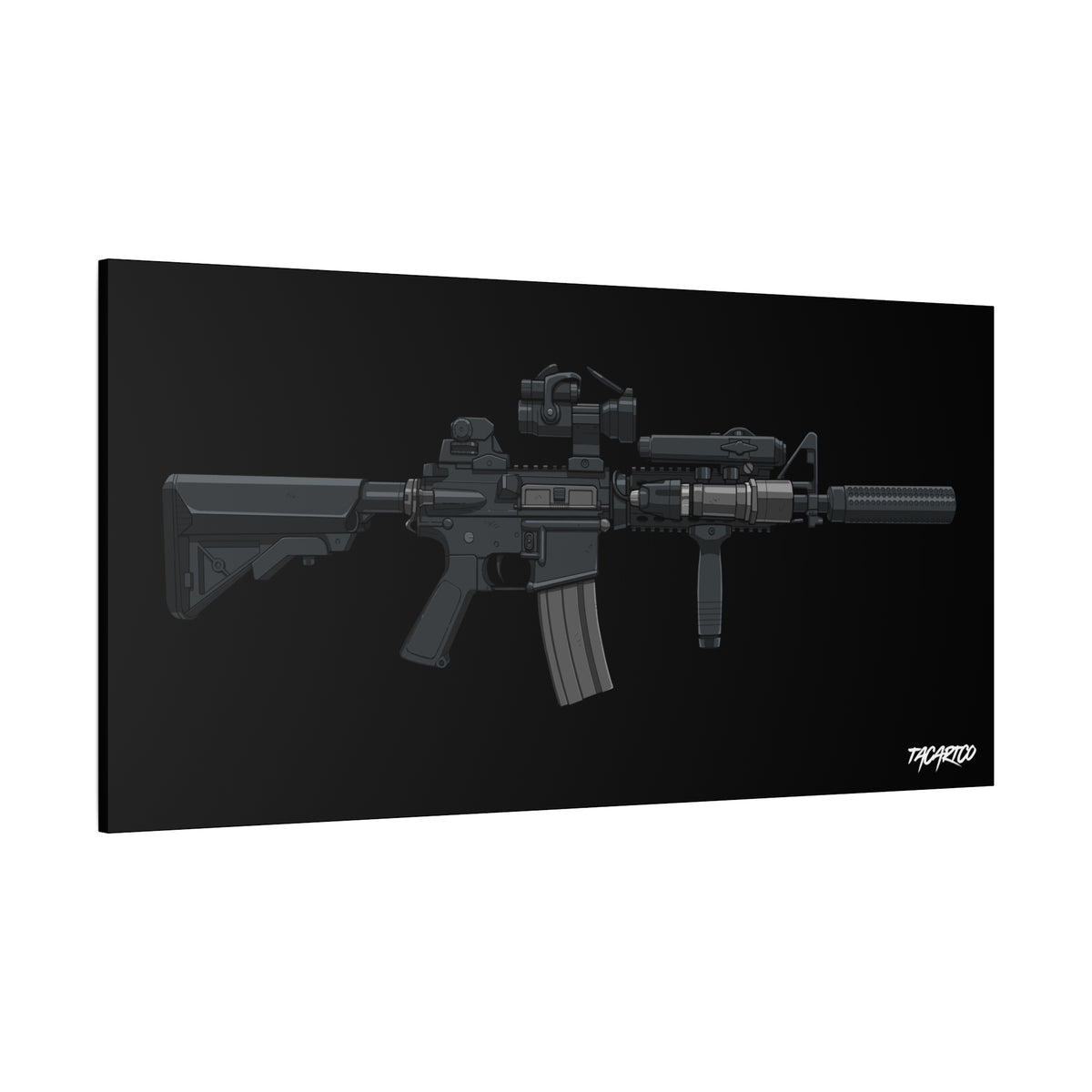 MK18 Mod 0 - Canvas Print (Black Background)