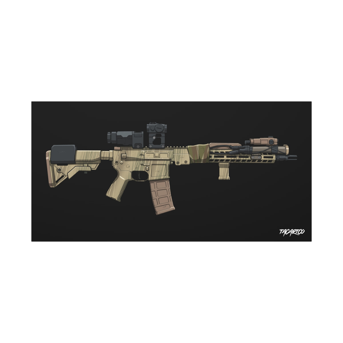 Rattle Can AR-15 - Canvas Print (Black Background)