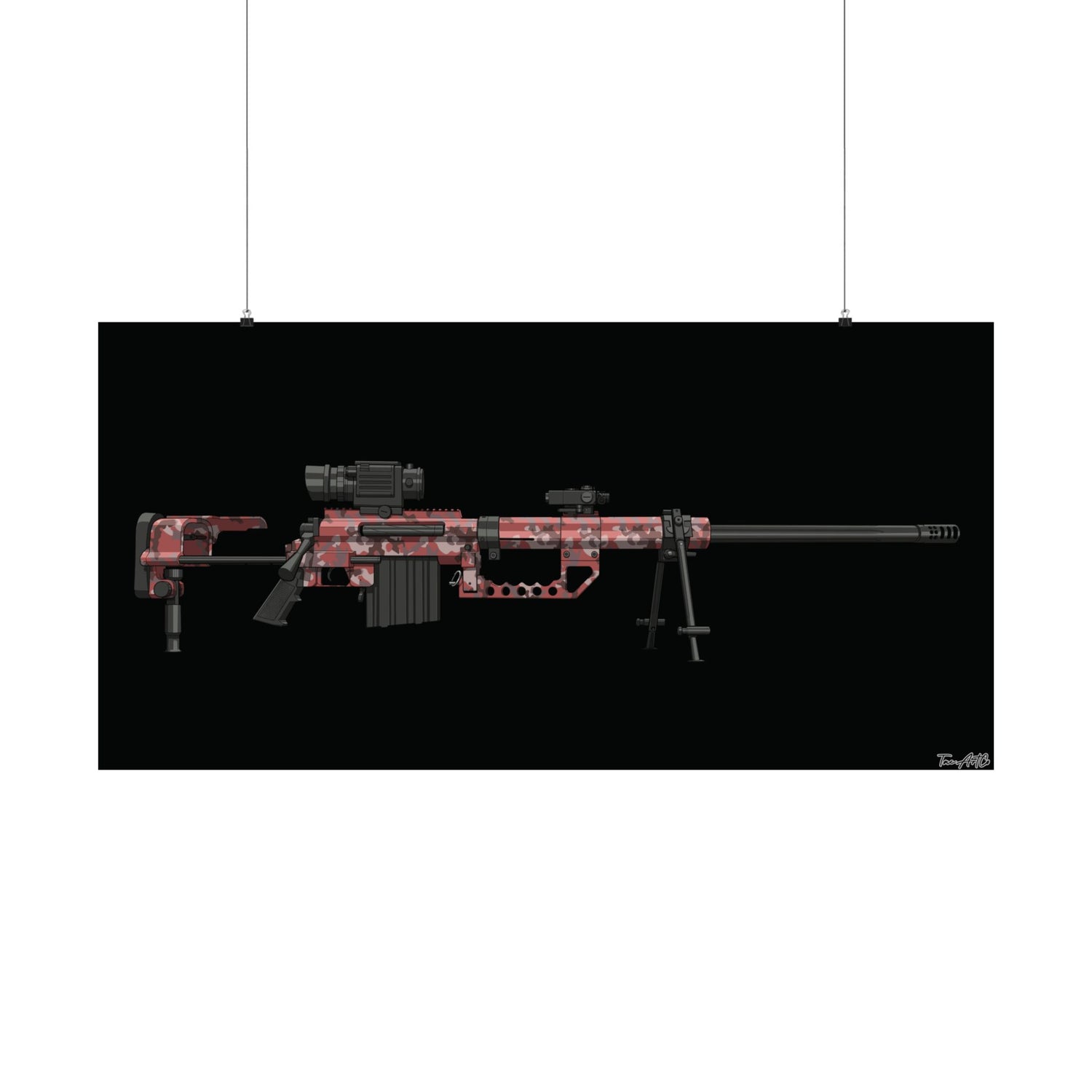 M200 Intervention MW2 Classic - Matte Poster (Black Background)