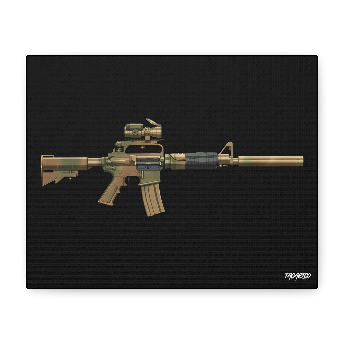 Gordy CAR-15 - Canvas Print (Black Background)