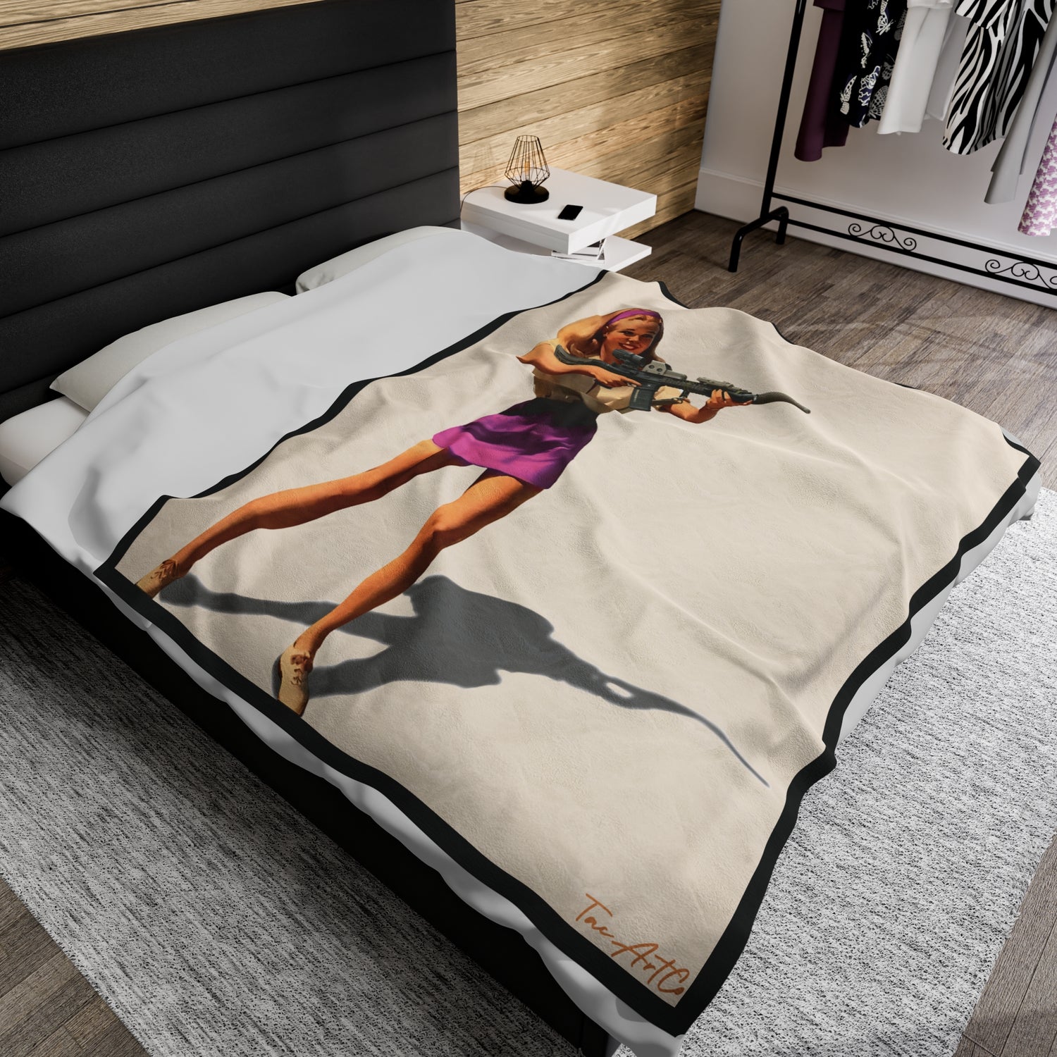 Mk18 Girl - Velveteen Plush Blanket