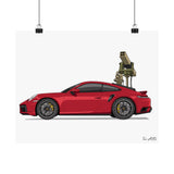 Porsche 911 Technical - Matte Poster