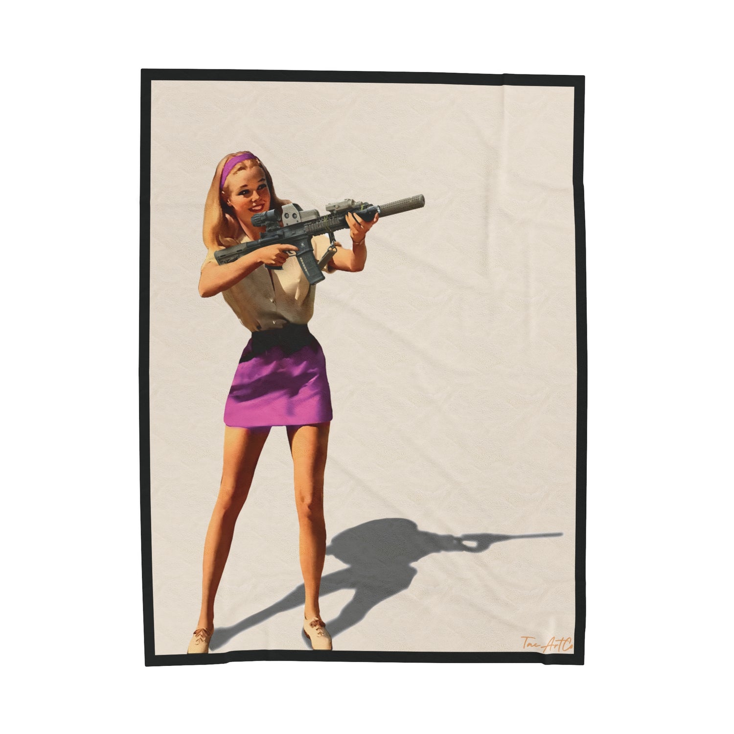 Mk18 Girl - Velveteen Plush Blanket