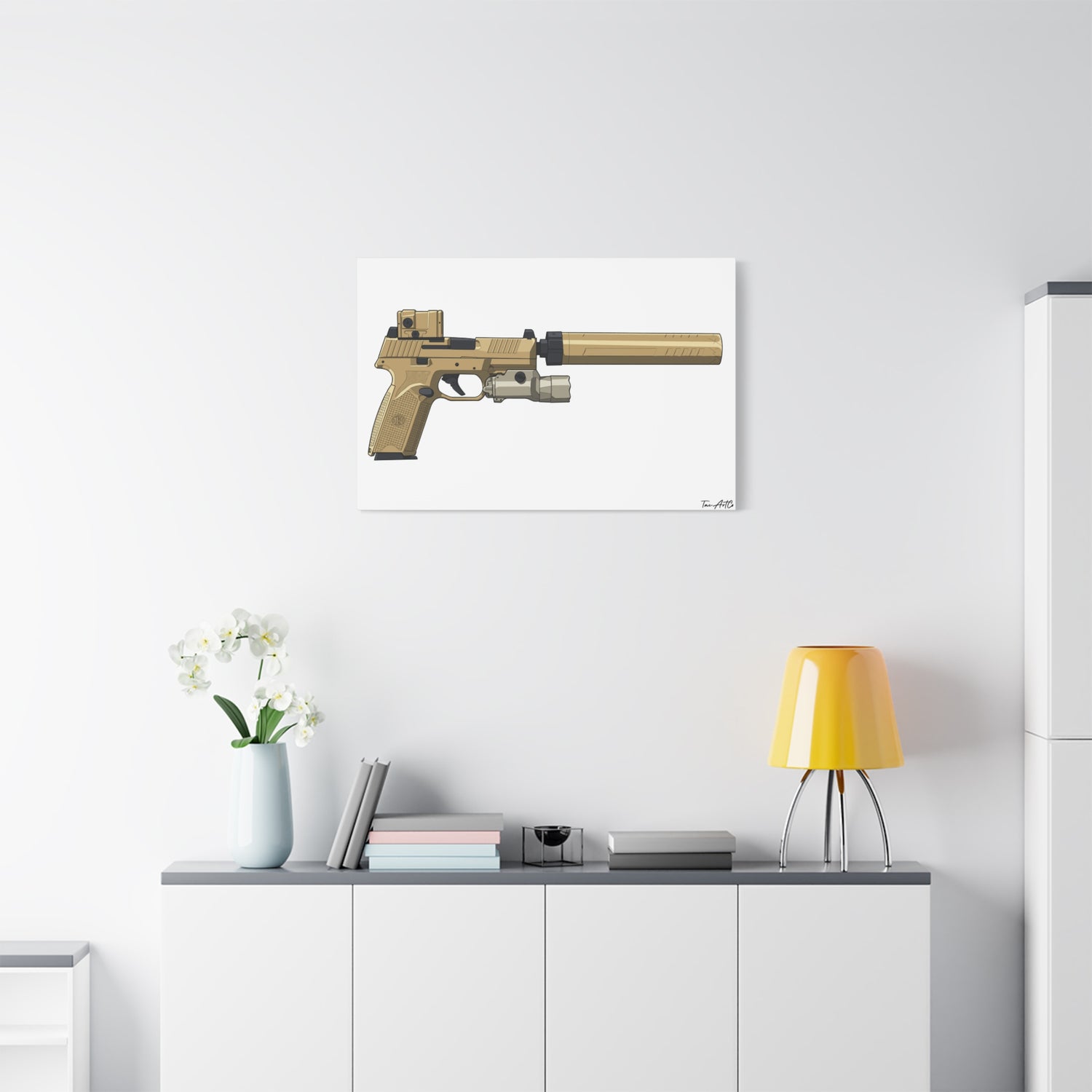 FN 509 Tactical – Suppressed Pistol Canvas Print