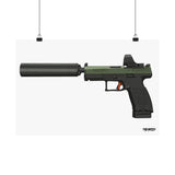 CZ P-10C Suppressed with SRO - Matte Poster