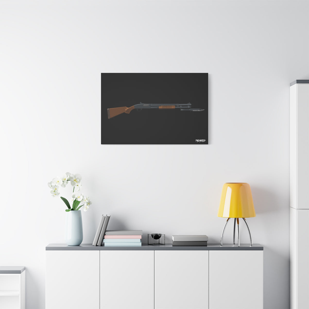Mossberg 590A1 Retrograde - Canvas Print (Black Background)