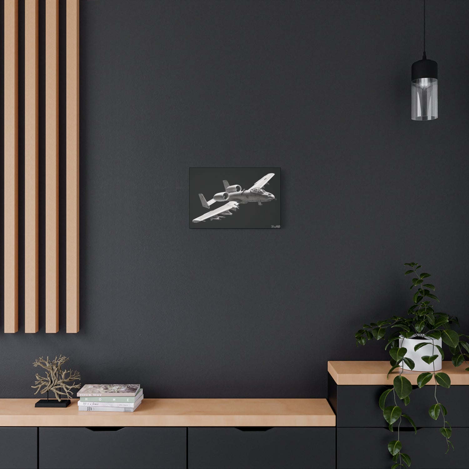 A-10 Warthog – Canvas Print (Black Background)
