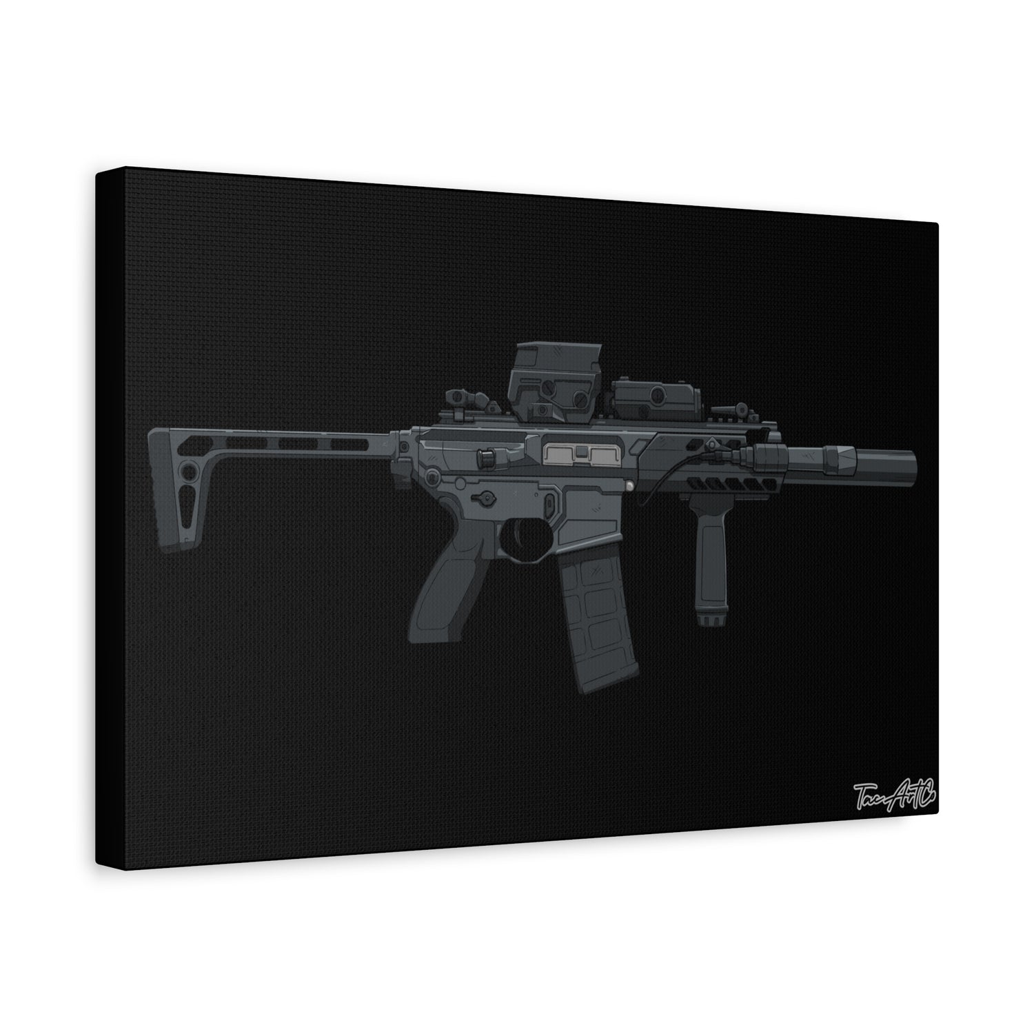 SIG MCX – Compact Rifle Canvas Print (Black Background)