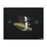 FPV Kamikaze Drone – Canvas Print (Black Background)