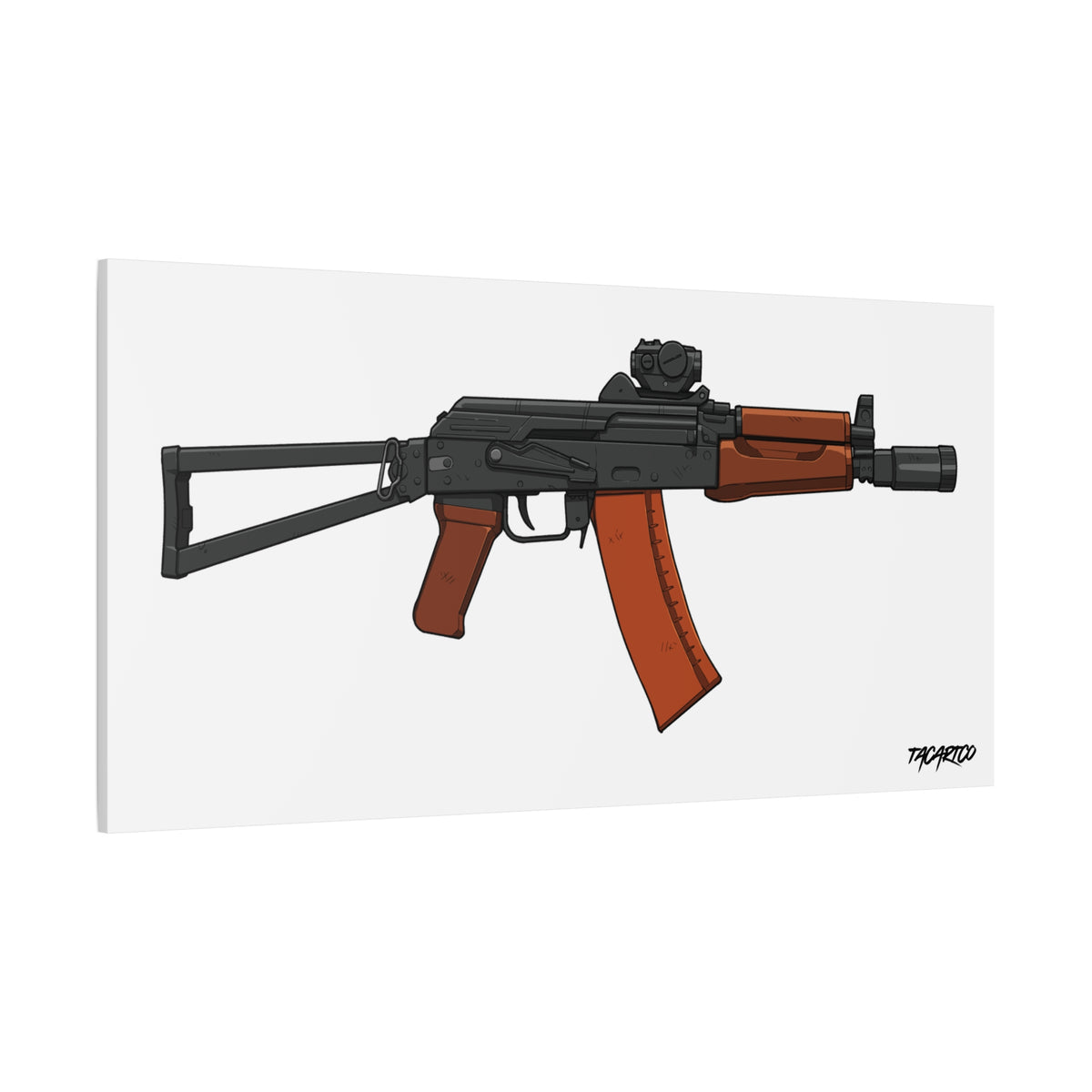 AKS-74U Krinkov - Canvas Print (White Background)