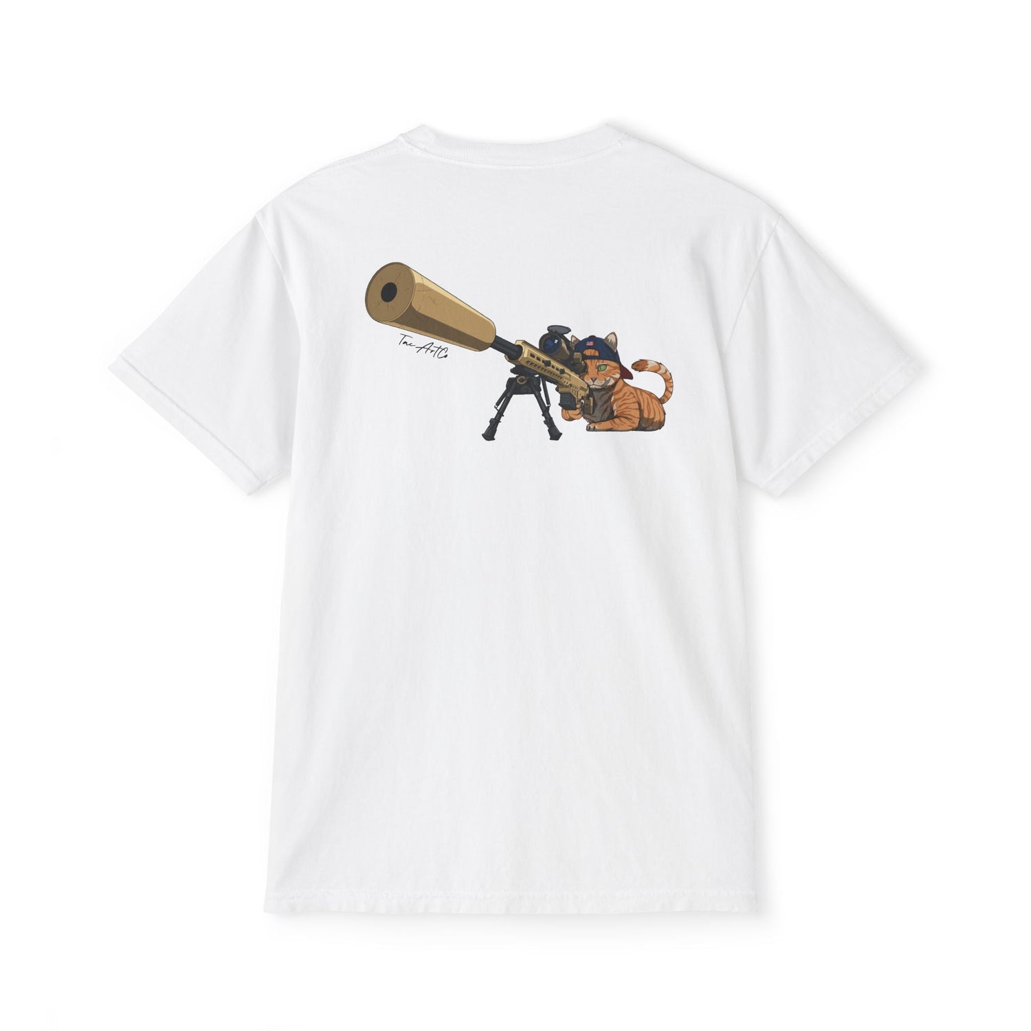 Recon Cat w/ Flag - Comfort Color 6030 Pocket Tee
