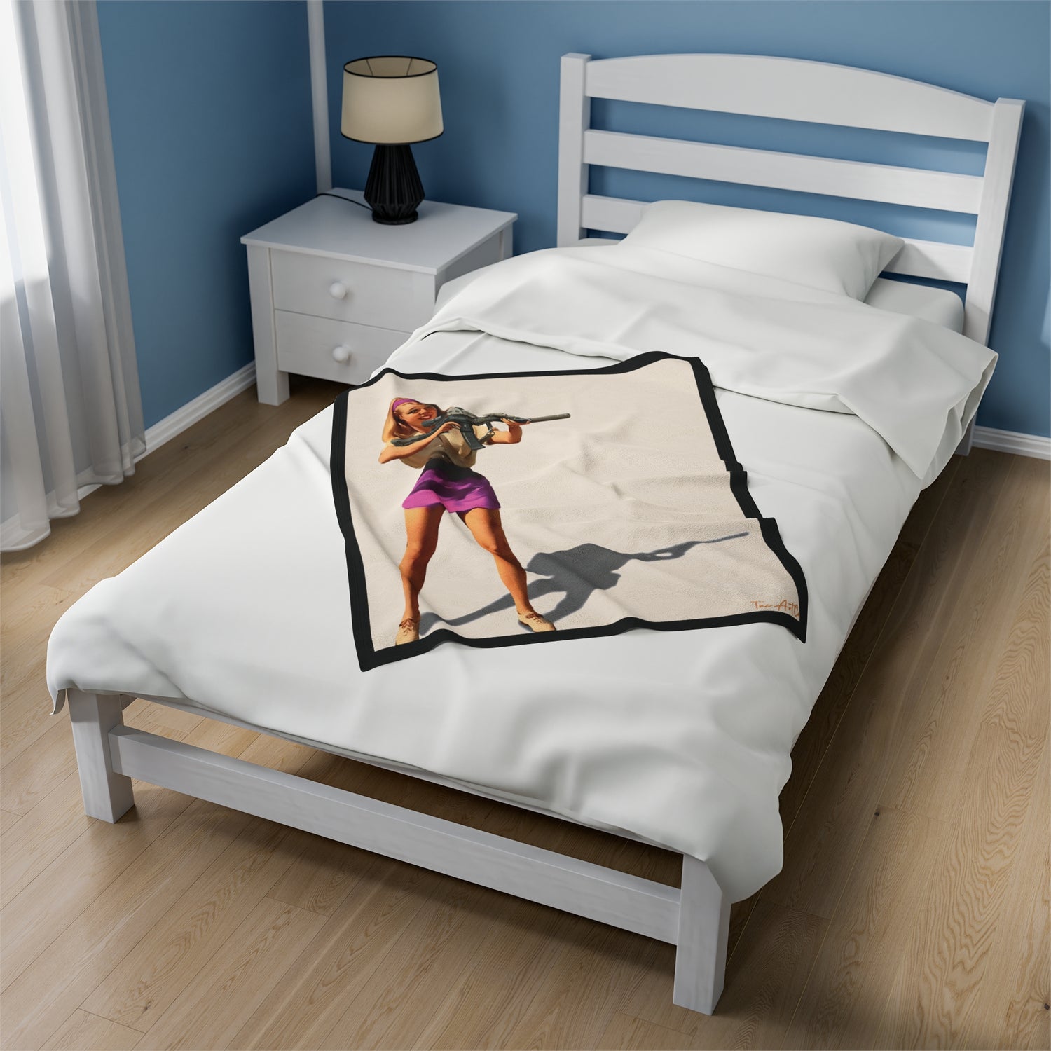 Mk18 Girl - Velveteen Plush Blanket