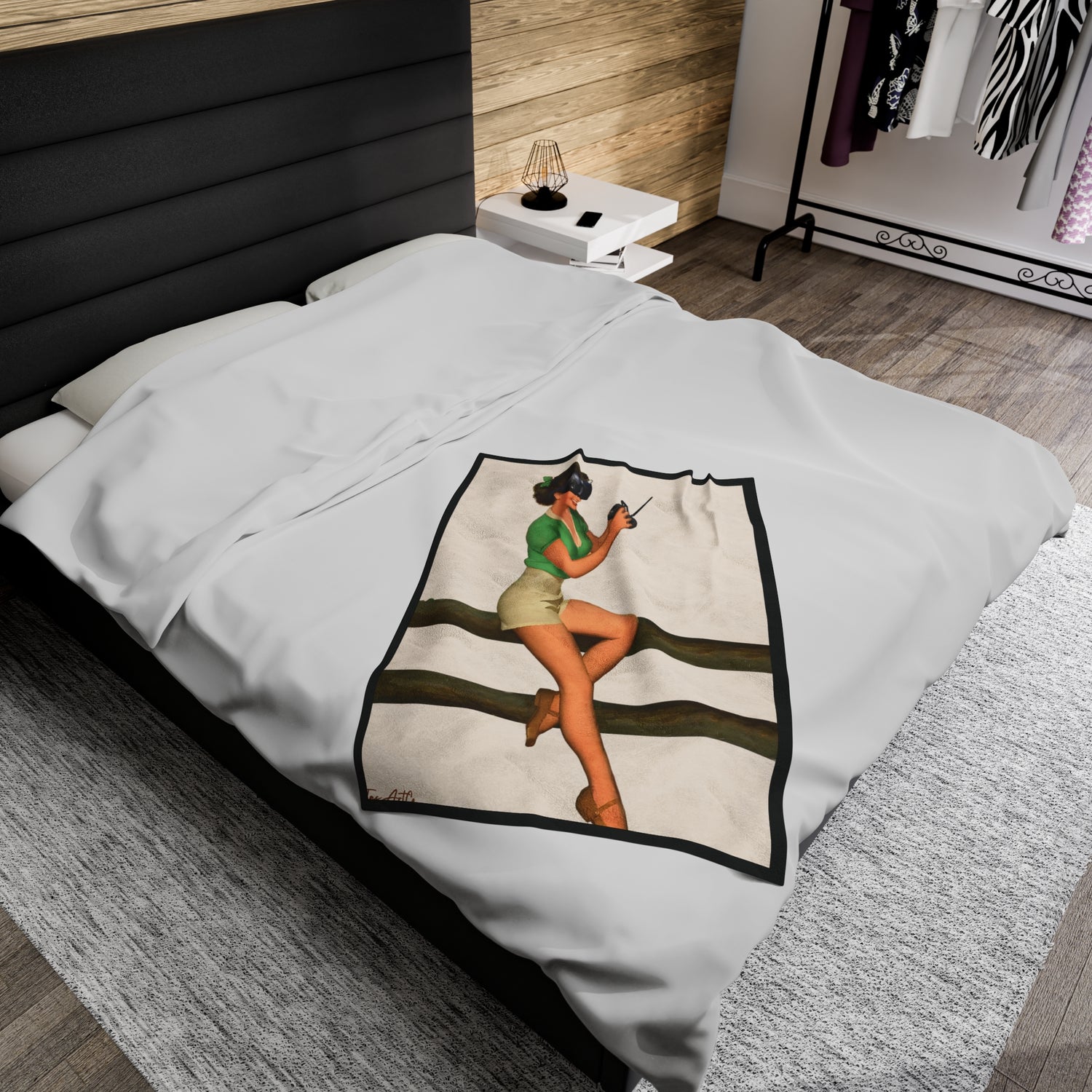 Drone Girl - Velveteen Plush Blanket