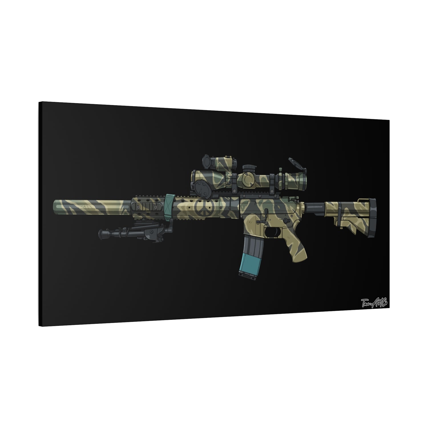 Tiger Stripe AR – Canvas Print (Black Background)