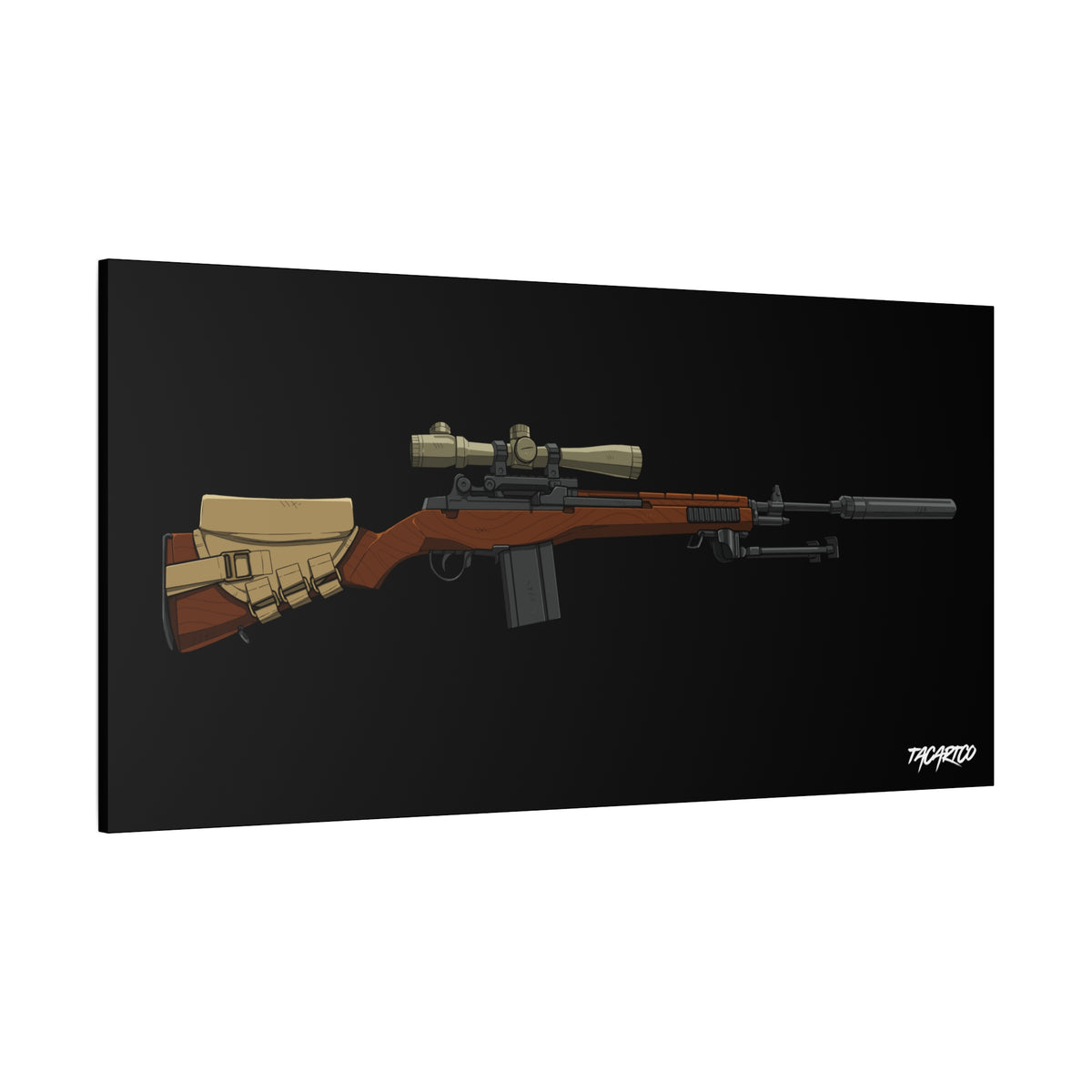 Classic M14 - Canvas Print (Black Background)