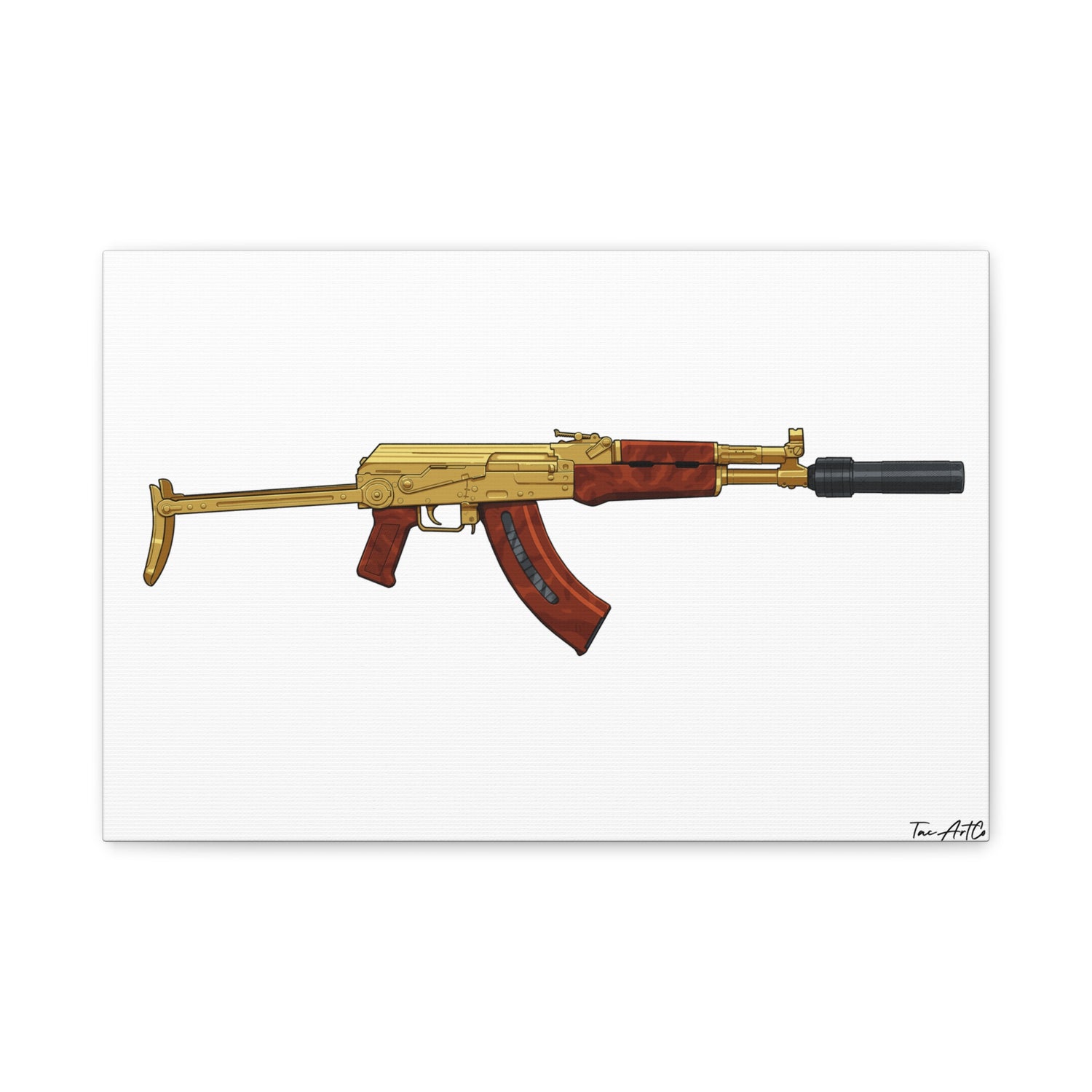 Gold AK Canvas Print – When You Want to Be Tactical and Drippin’