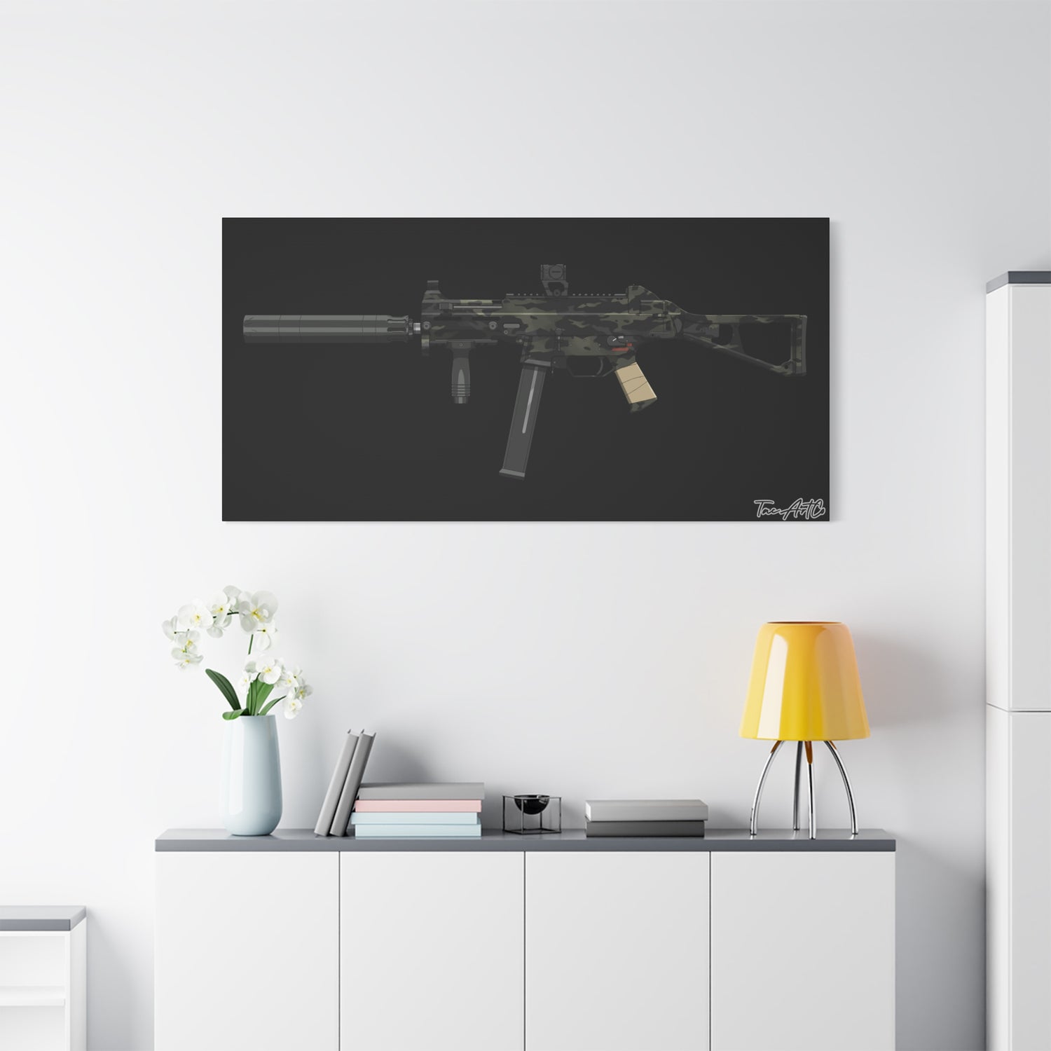 UMP45 – Canvas Print (Black Background)