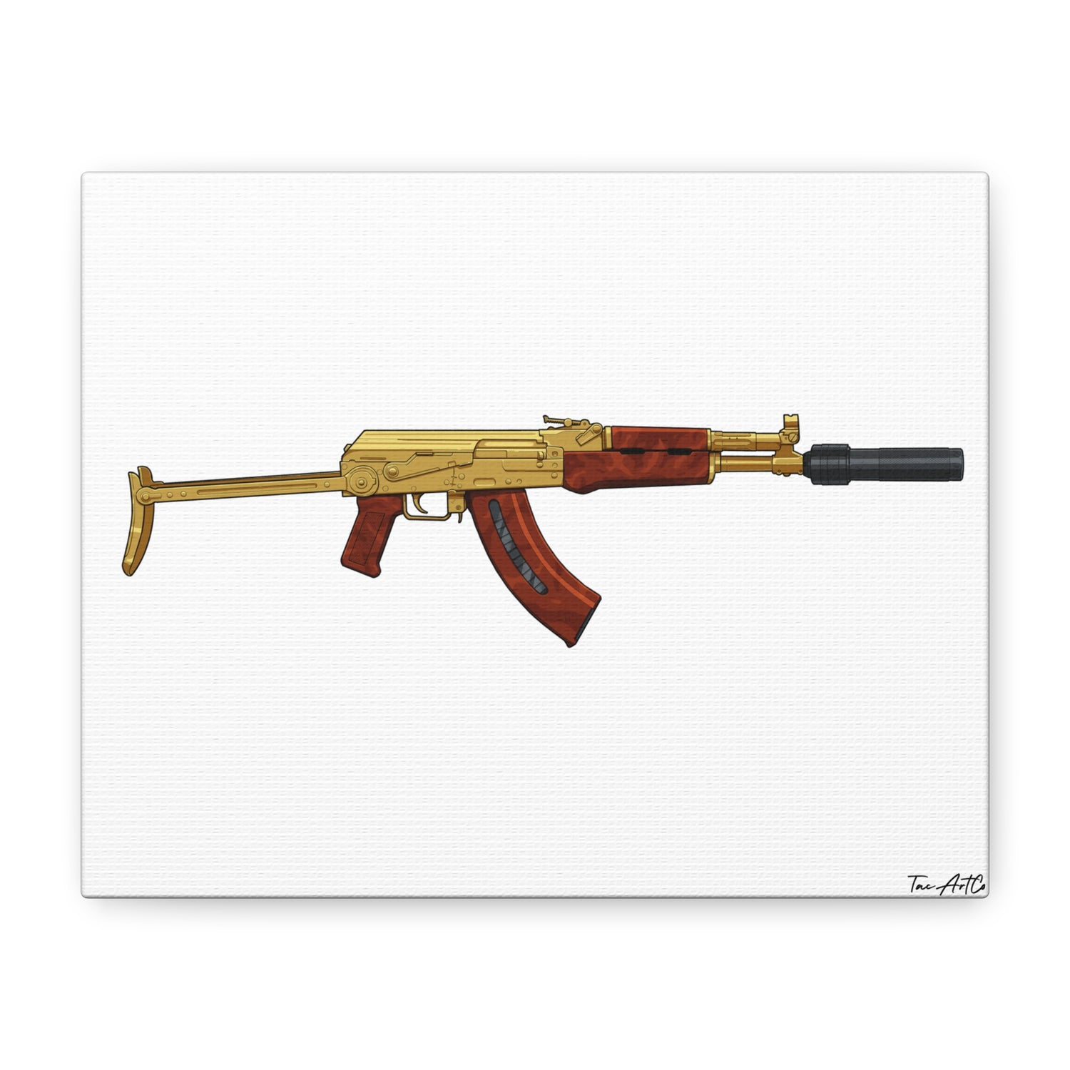 Gold AK Canvas Print – When You Want to Be Tactical and Drippin’