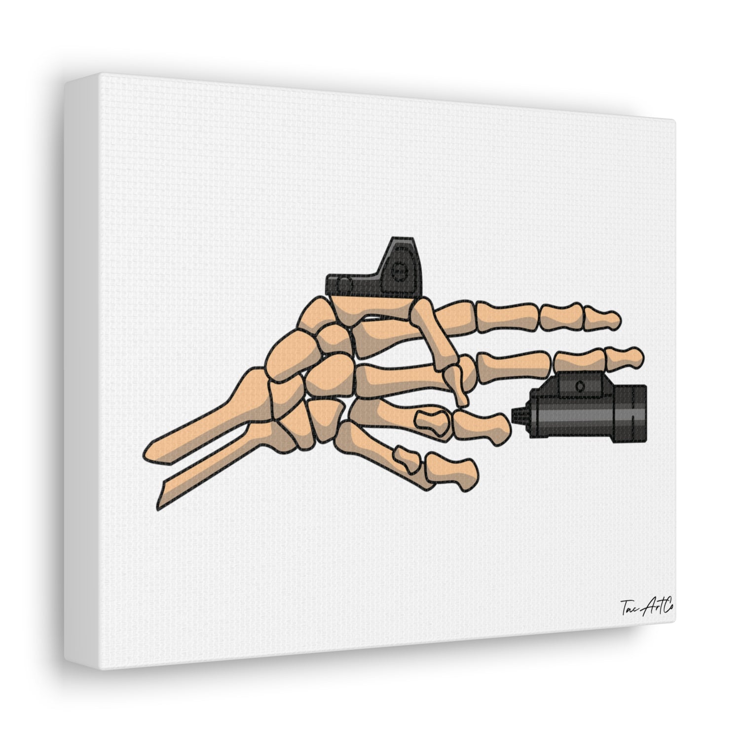 TacArt Skeleton Finger Gun v1 - Canvas Print