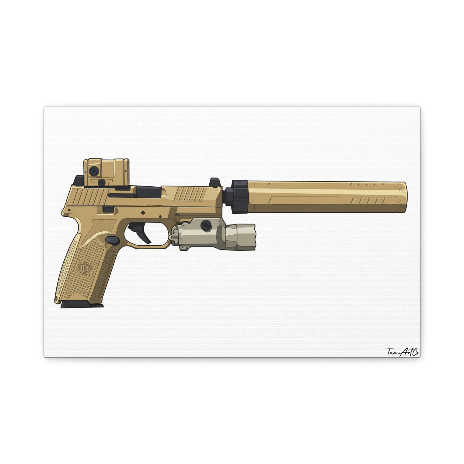 FN 509 Tactical – Suppressed Pistol Canvas Print