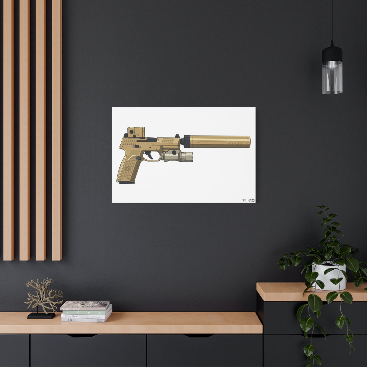 FN 509 Tactical – Suppressed Pistol Canvas Print