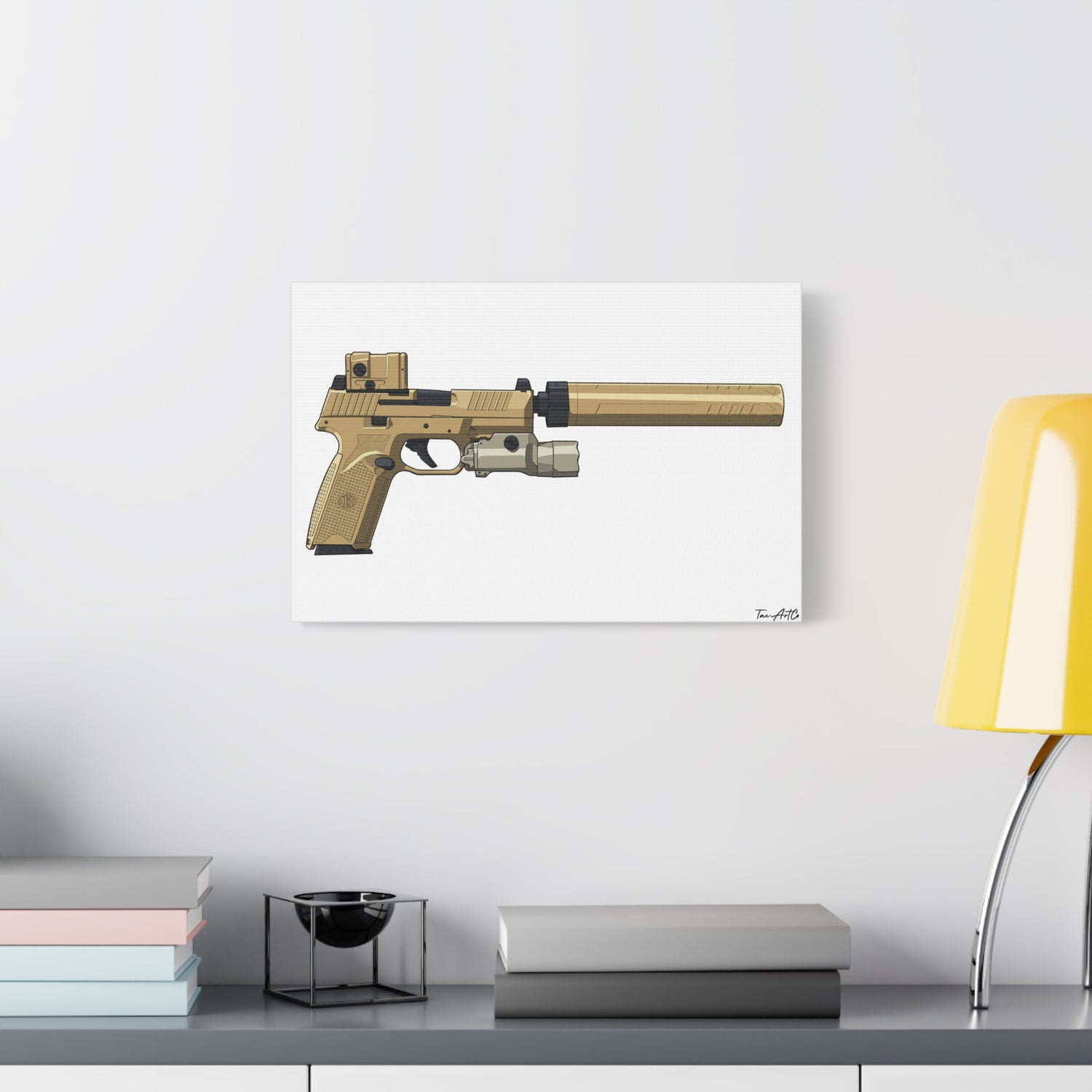FN 509 Tactical – Suppressed Pistol Canvas Print