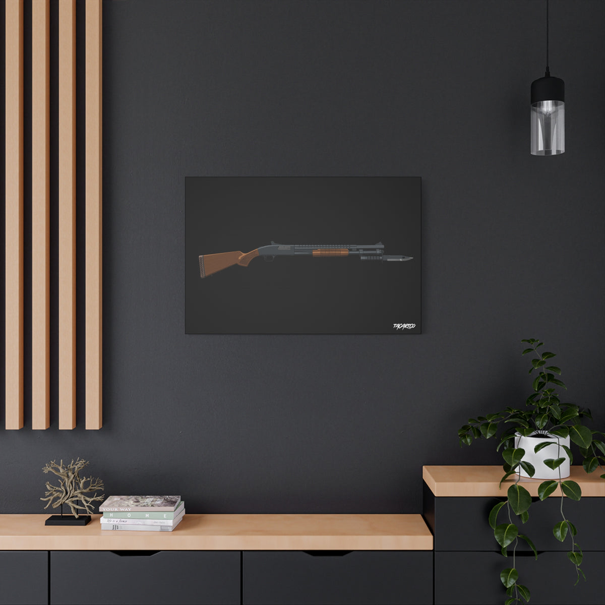 Mossberg 590A1 Retrograde - Canvas Print (Black Background)