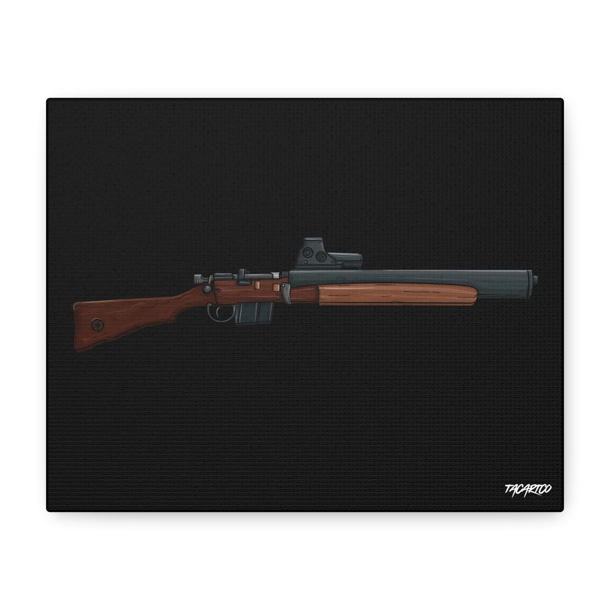 De Lisle Carbine - Canvas Print (Black Background)