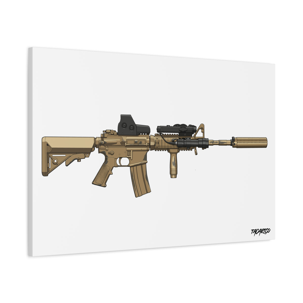 M4A1 Block I (Mod1) - Canvas Print (White Background)