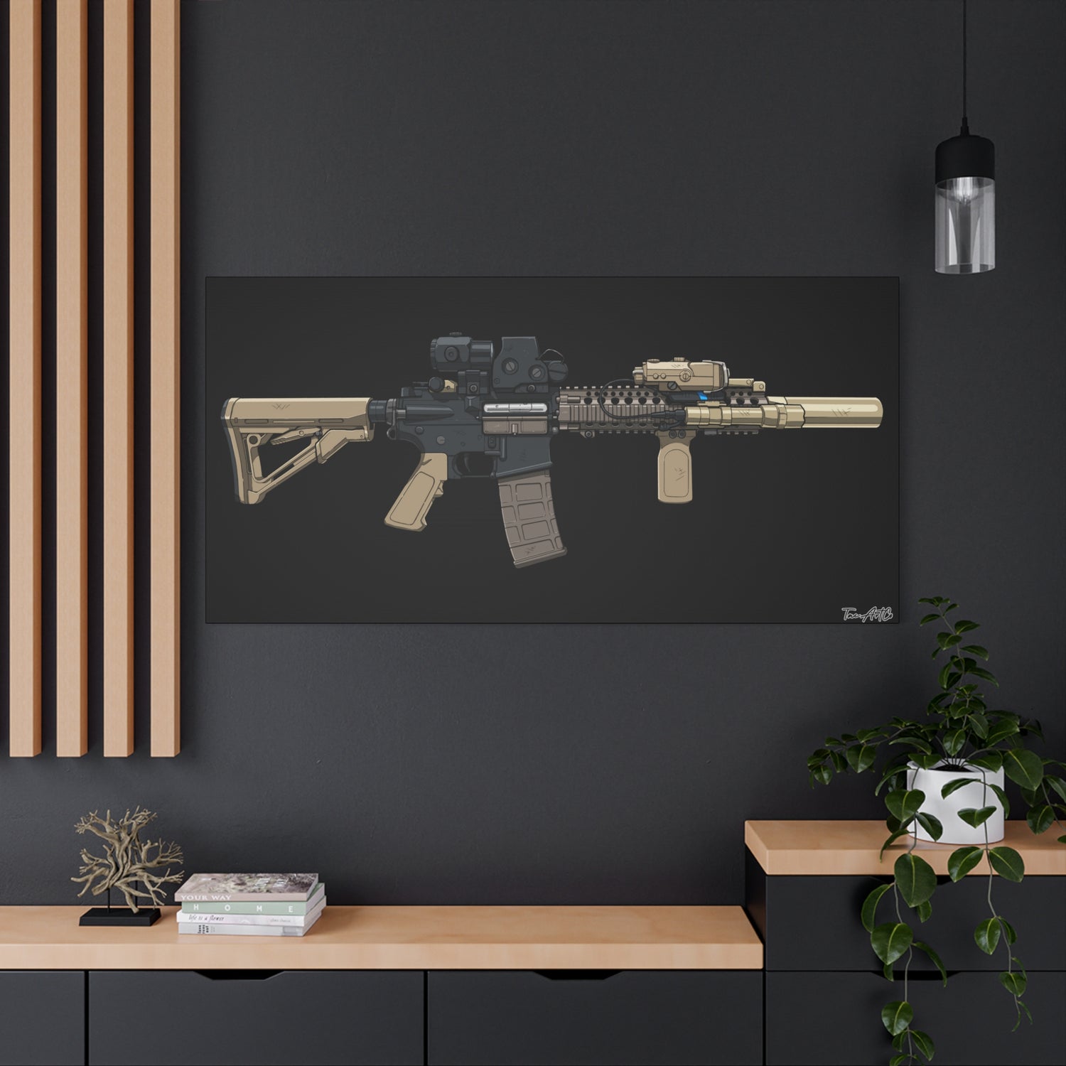 MK18 – Close Quarters King Canvas Print (Black Background)