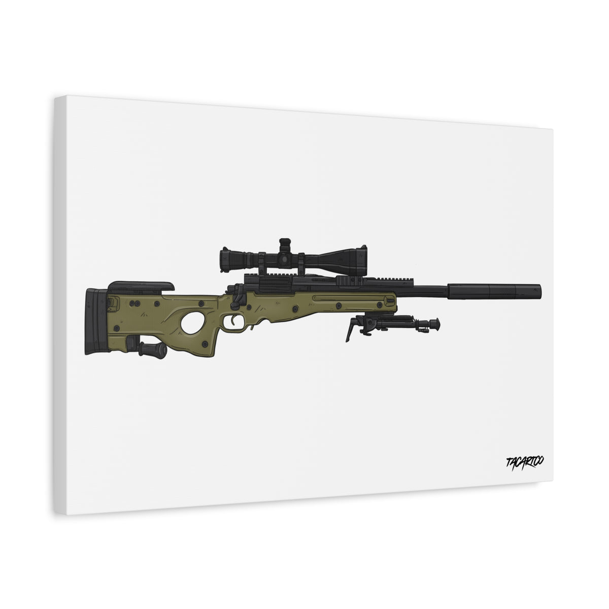 M24A3 Sniper Rifle - Canvas Print (White Background)