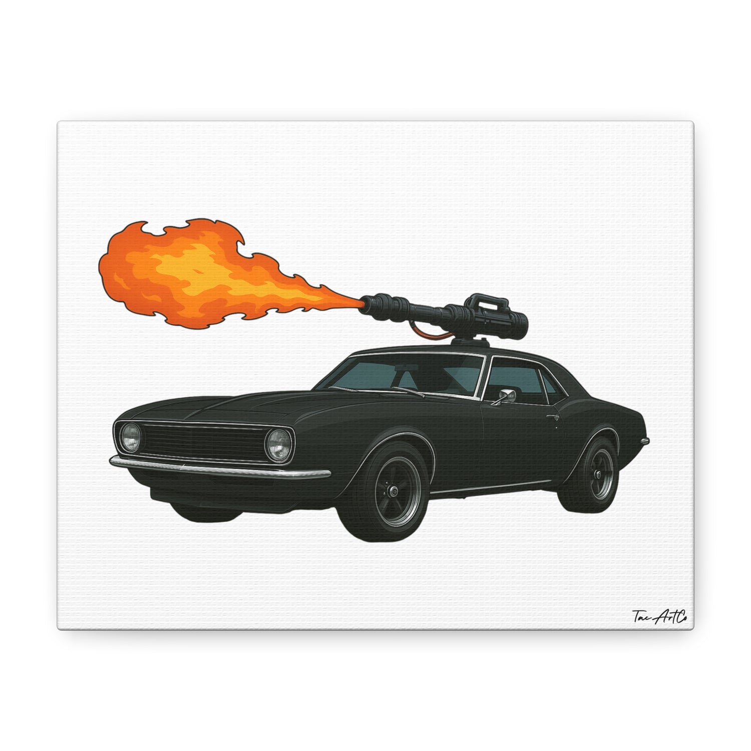 Hell on Wheels – '67 Camaro Flamethrower Rig Canvas Print