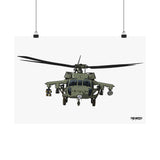 Black Hawk Helicopter - Matte Poster (White Background)