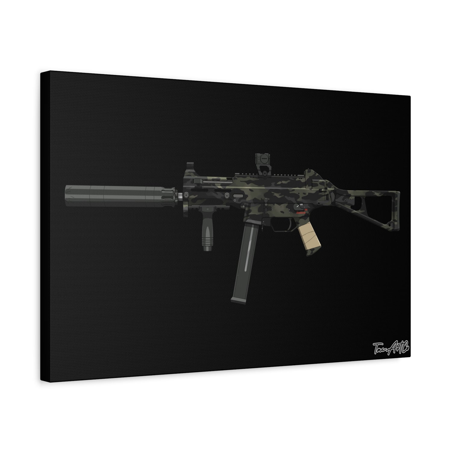 UMP45 – Canvas Print (Black Background)