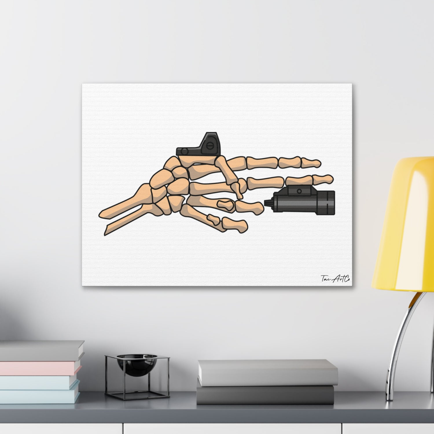 TacArt Skeleton Finger Gun v1 - Canvas Print