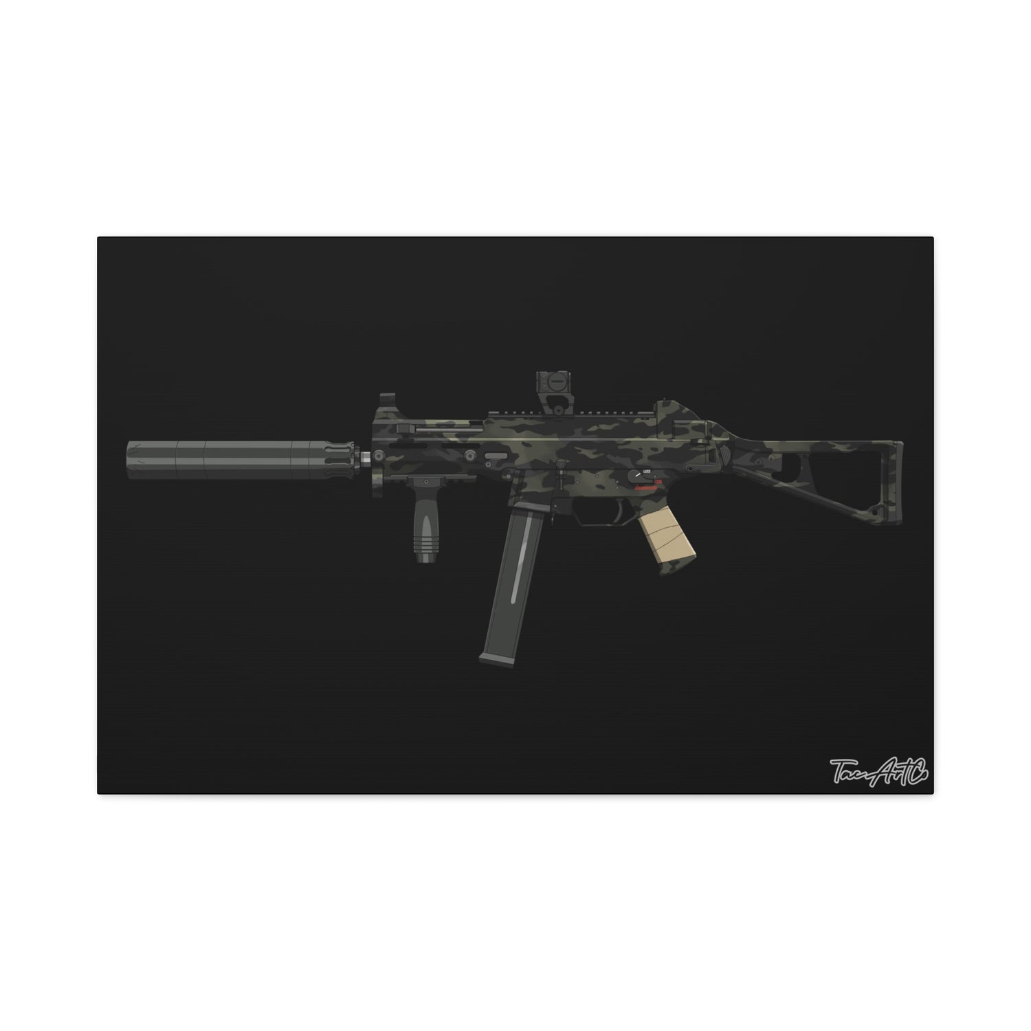 UMP45 – Canvas Print (Black Background)