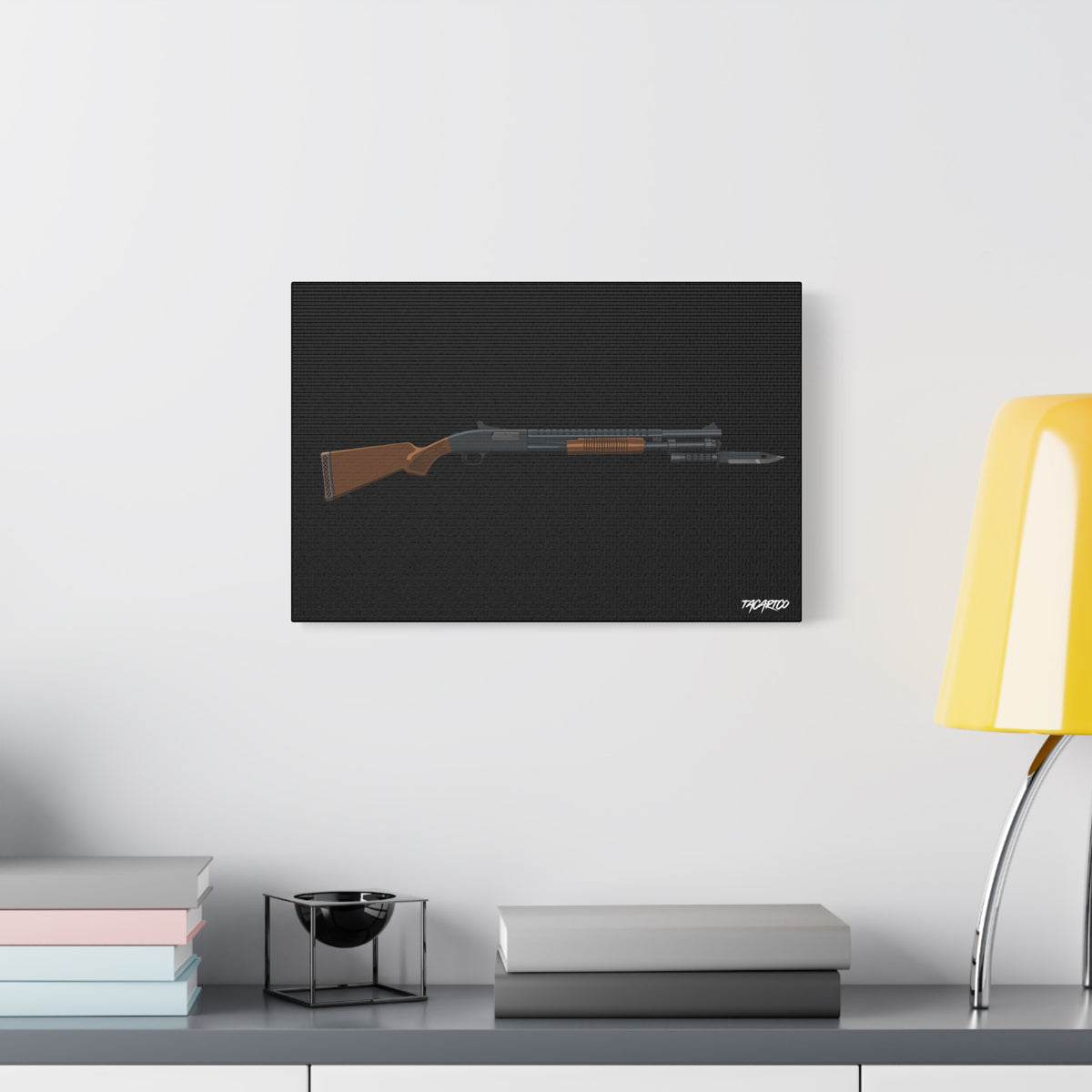 Mossberg 590A1 Retrograde - Canvas Print (Black Background)