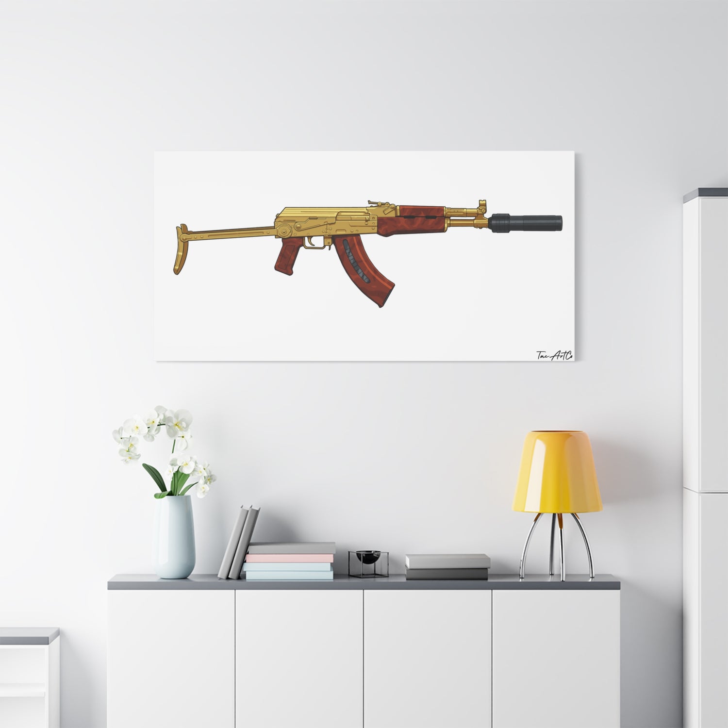 Gold AK Canvas Print – When You Want to Be Tactical and Drippin’