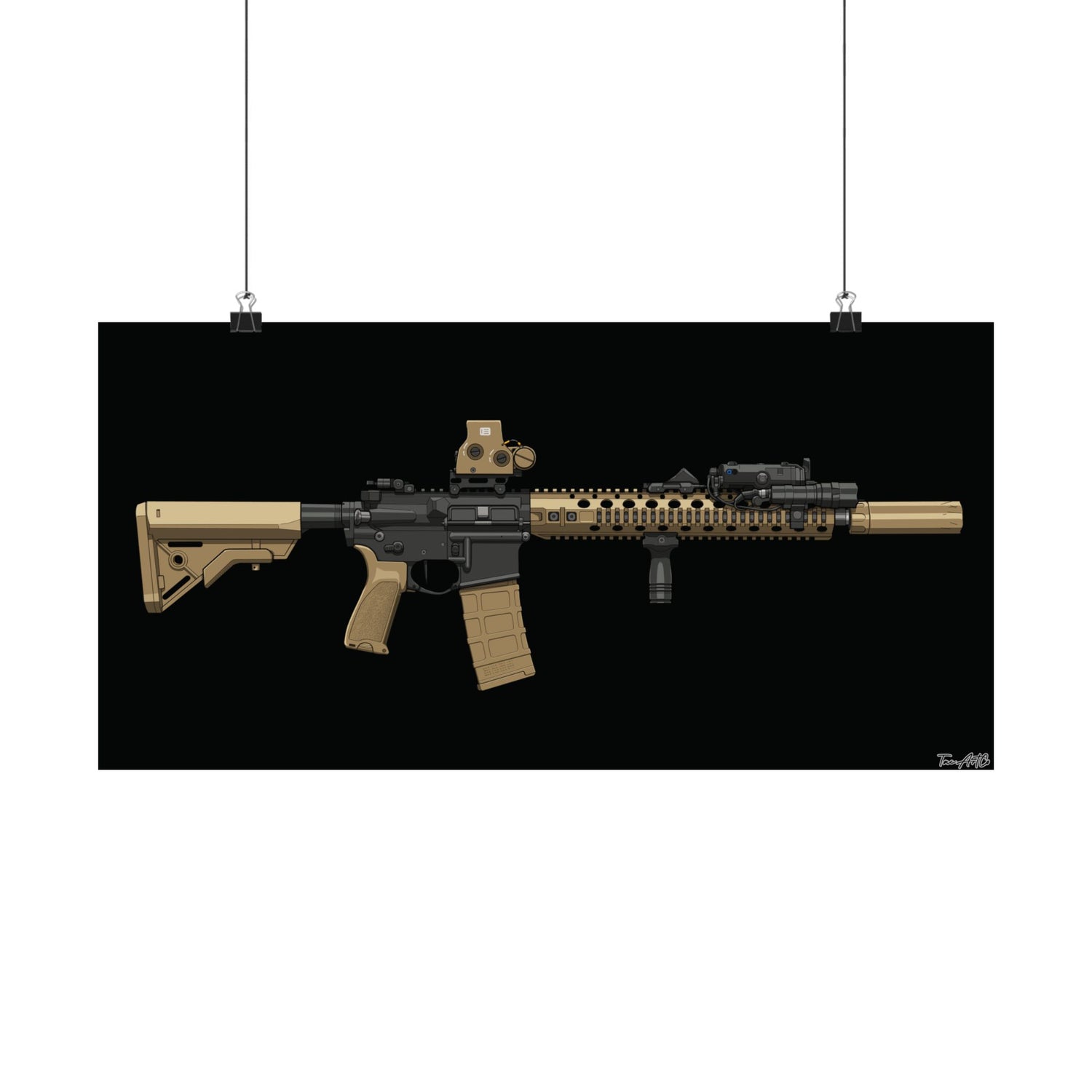 M4A1 Block II - Matte Poster (Black Background)