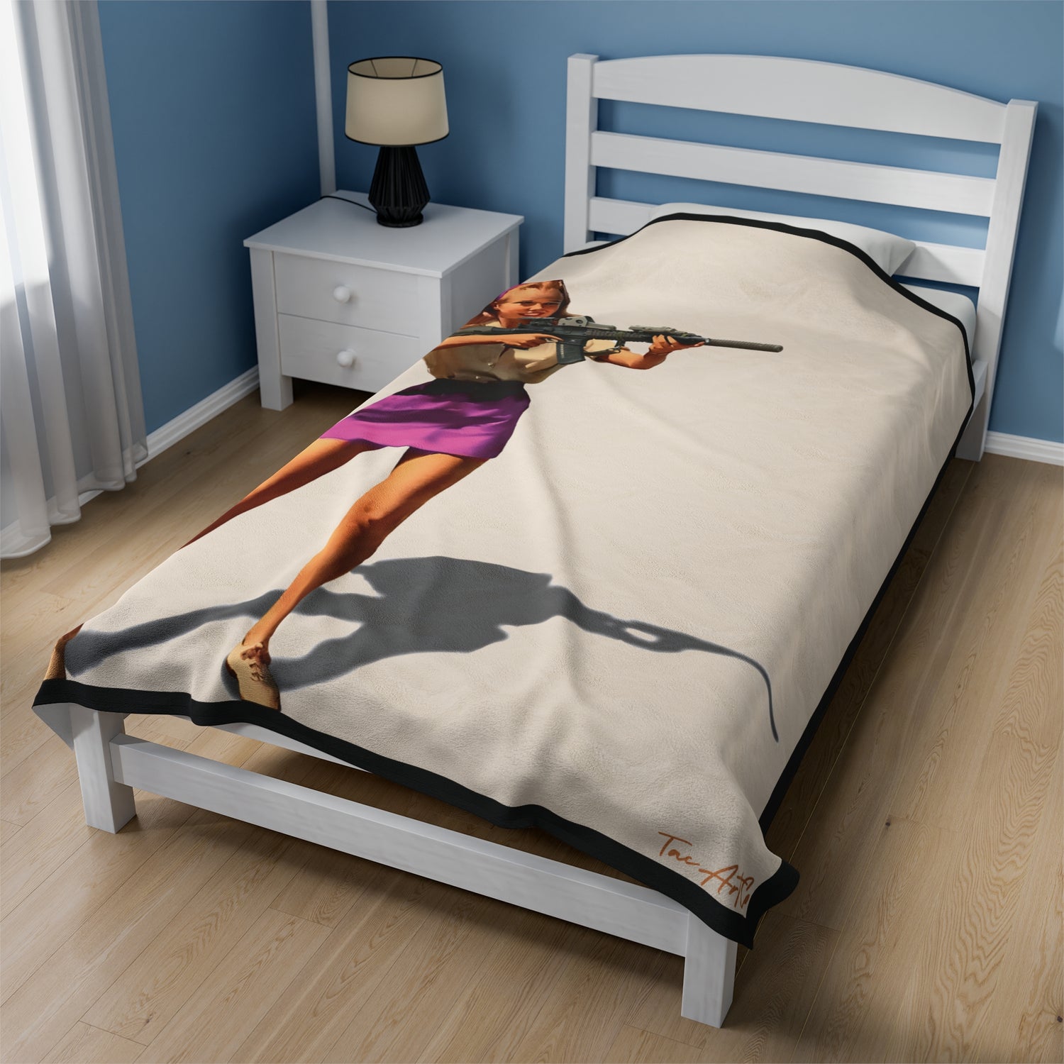 Mk18 Girl - Velveteen Plush Blanket