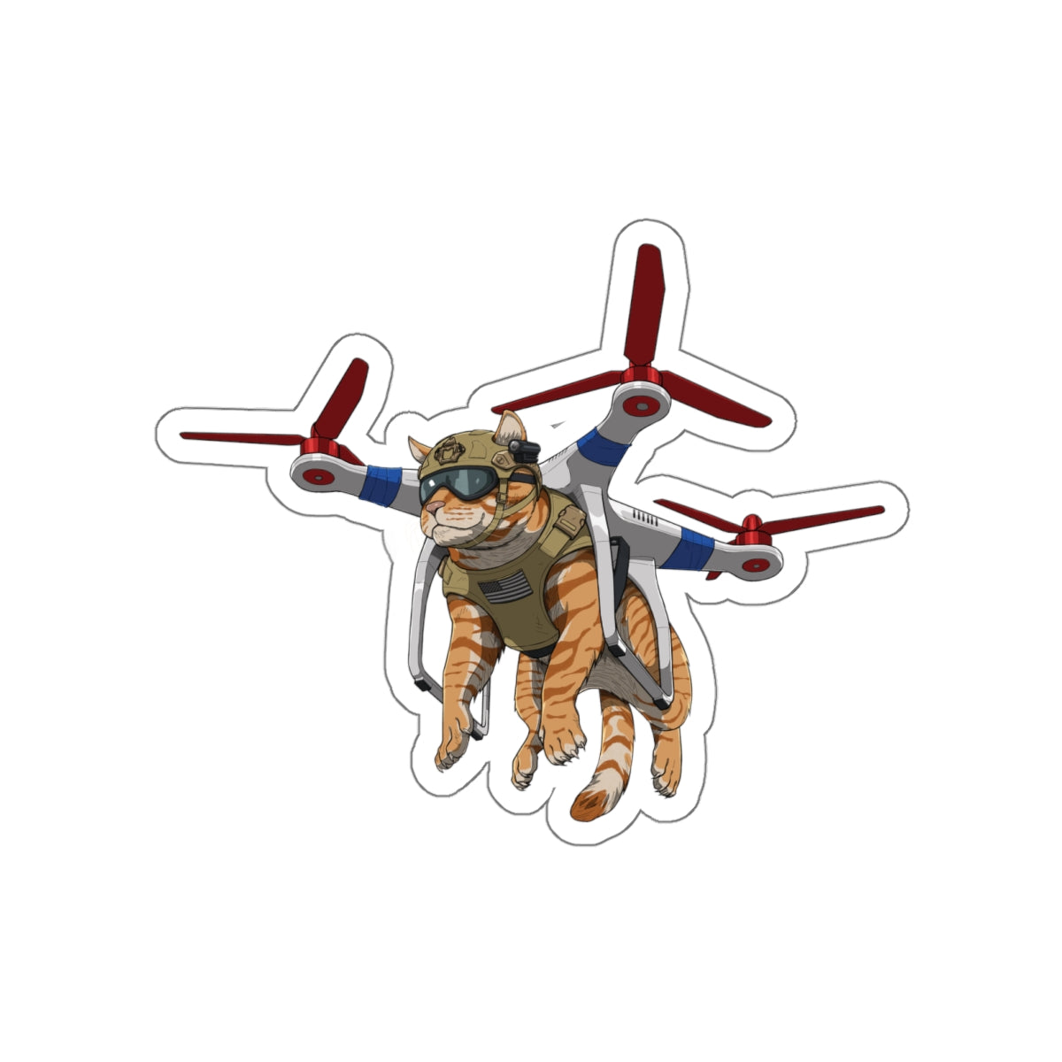 Drone Attack Cat - Sticker