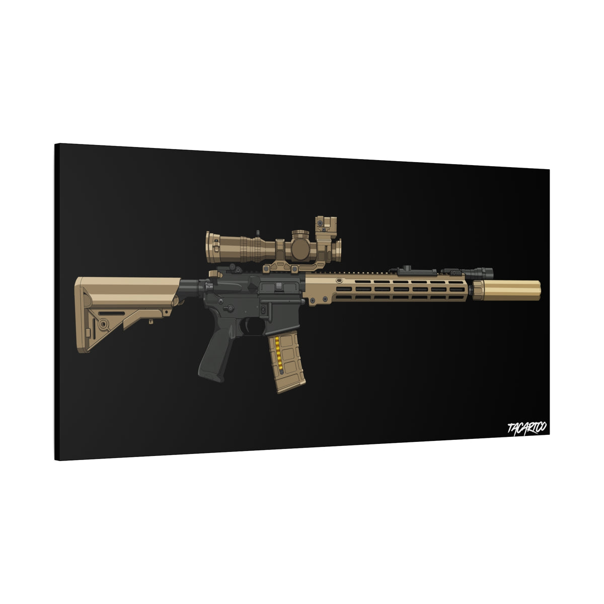 URGI Rifle – Canvas Print (Black Background)