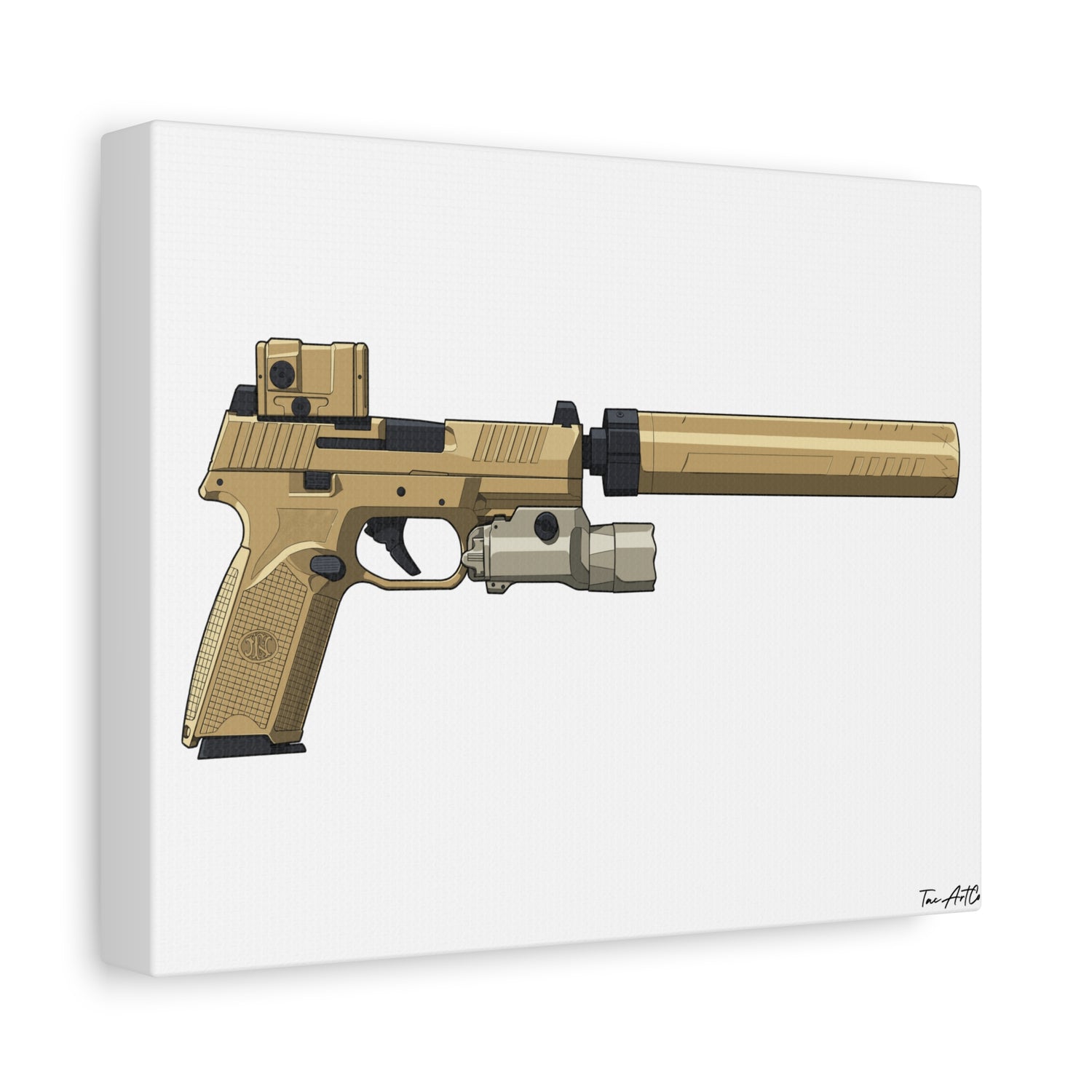 FN 509 Tactical – Suppressed Pistol Canvas Print