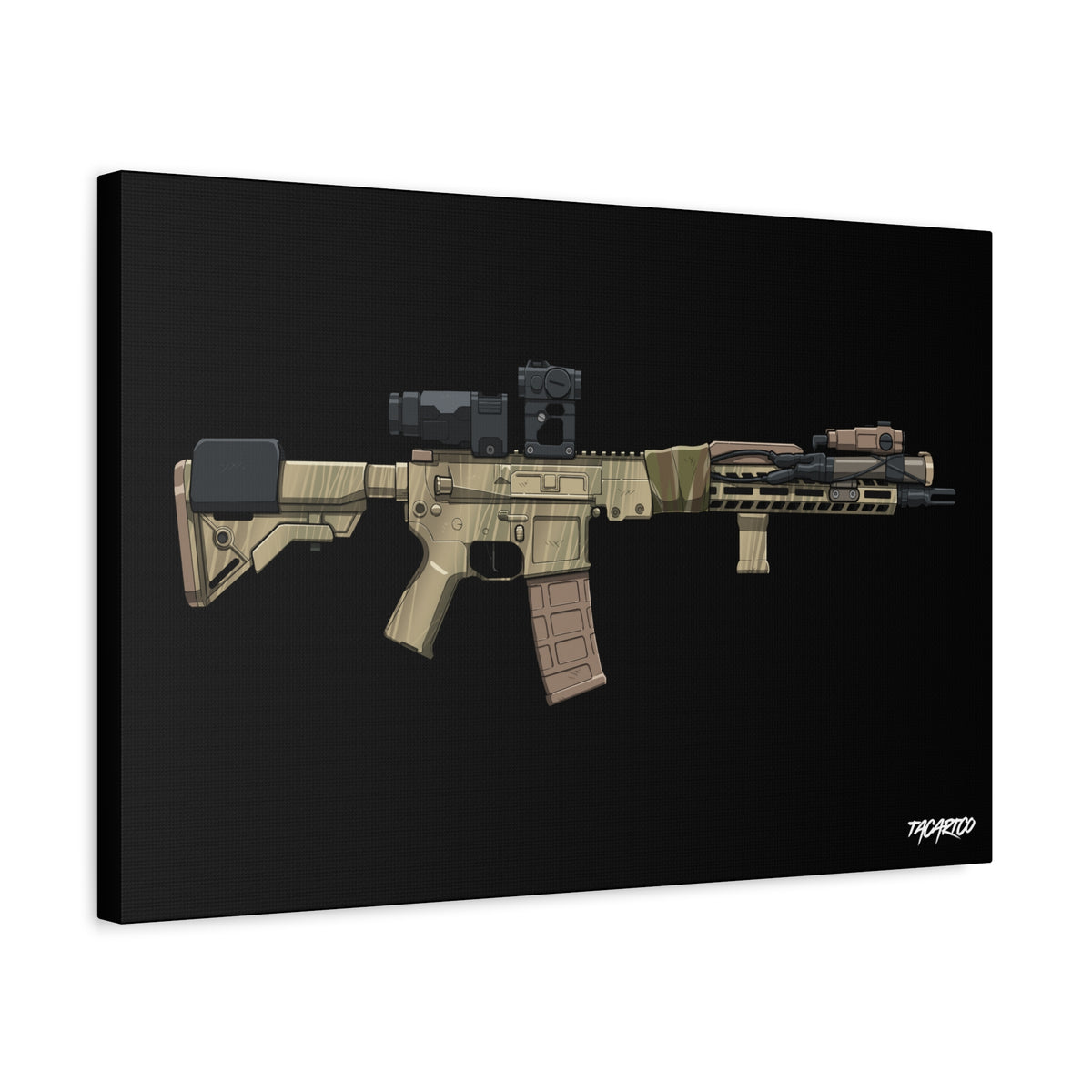 Rattle Can AR-15 - Canvas Print (Black Background)