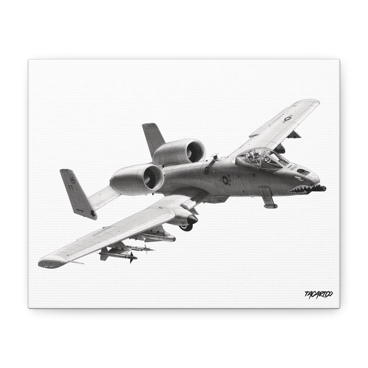A-10 Warthog Sketch - Canvas Print